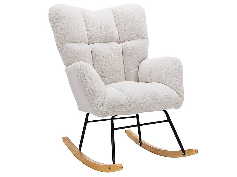 SeedWave Schaukelstuhl im Mid-Century-Stil mit Teddy-Velours, günstig online kaufen