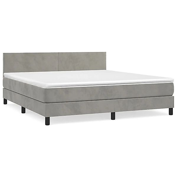 vidaXL Boxspringbett mit Matratze Hellgrau 160x200 cm Samt1397703 günstig online kaufen