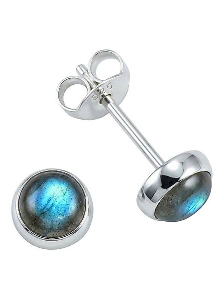 mantraroma Paar Ohrstecker SAMA rund klein aus 925 Silber mit Labradorit (P günstig online kaufen