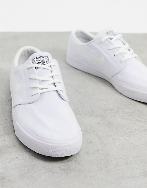 Nike SB – Zoom Janoski Premium – Sneaker aus Canvas in Triple Weiß günstig online kaufen