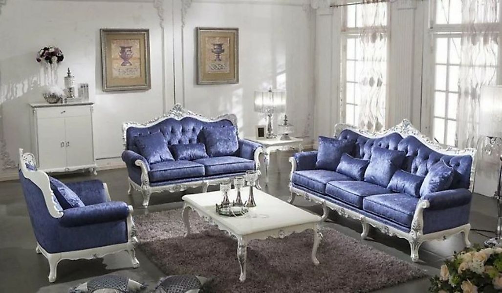 JVmoebel Sofa Barock Rokoko Sofagarnitur Garnitur Couch Sofas Polster 3+1 S günstig online kaufen