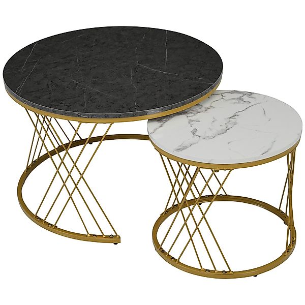 OKWISH Couchtisch (Satz von 2, Goldene günstig online kaufen