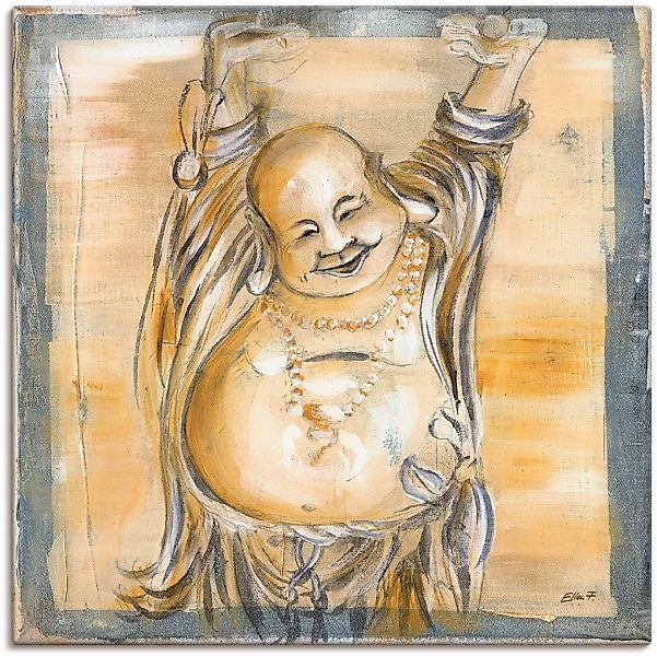 Artland "Fröhlicher Buddha II" Religion 1 Stk. tlg. als Leinwandbild, Poste günstig online kaufen