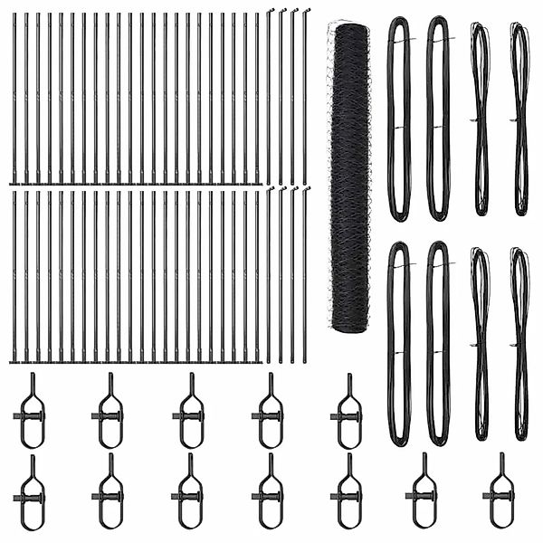 vidaXL Zaunpfosten Grau 100 x 1,2 m 36 mm Maschen Stahl und PVC 3353735 günstig online kaufen