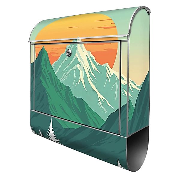 Banjado Design Briefkasten Silber Pulverbeschichtet 39x47x14cm 2 Schlüssel günstig online kaufen