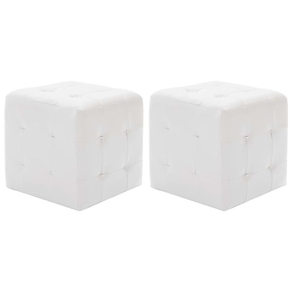 vidaXL Polsterhocker Pouf 2 Stk. Weiß günstig online kaufen