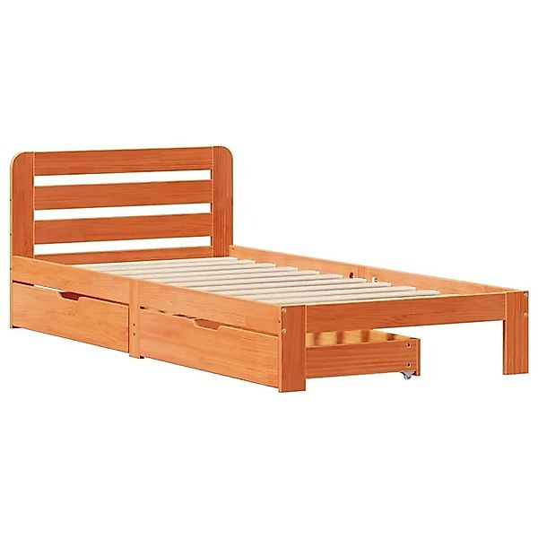 vidaXL Massivholzbett ohne Matratze Wachsbraun 90x190 cm Kiefernholz 330986 günstig online kaufen