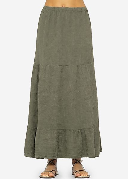 SASSYCLASSY Maxikleid Langer Musselin Rock mit günstig online kaufen