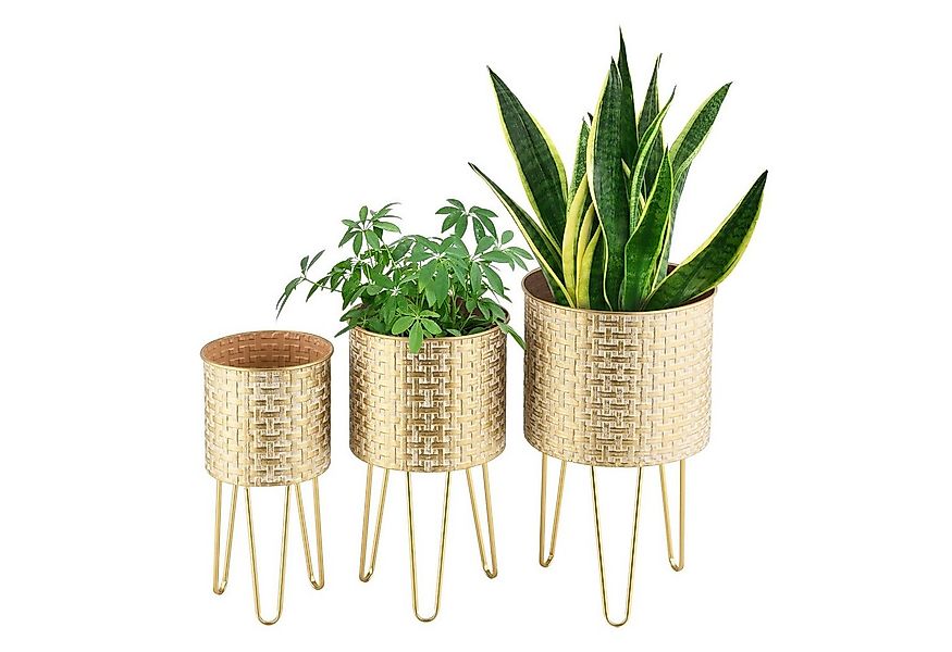 en.casa Blumenständer, »Kalmthout« 3er Set Pflanzständer Metall Messingfarb günstig online kaufen