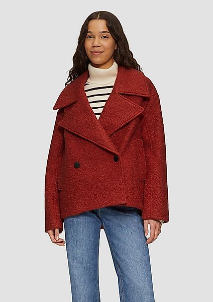 QS Funktionsjacke Outdoor-Jacke Oversized Cabanjacke aus Bouclé günstig online kaufen