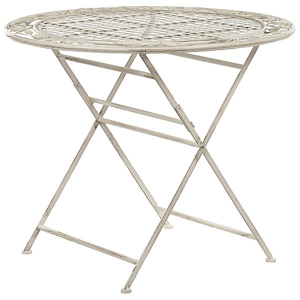 Beliani Klappbarer Tisch BIVIO Cremeweiß 90x90x74 günstig online kaufen