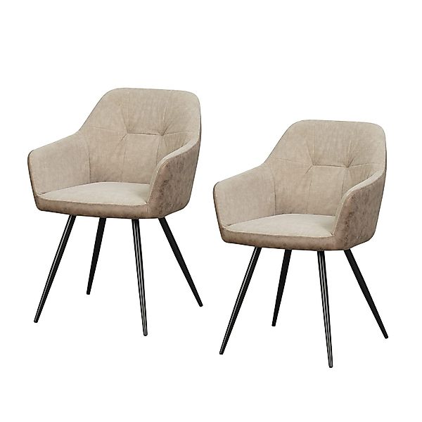 HTI-Living Esszimmerstuhl Esszimmerstuhl 2er Set Antikbraun/Taupe günstig online kaufen