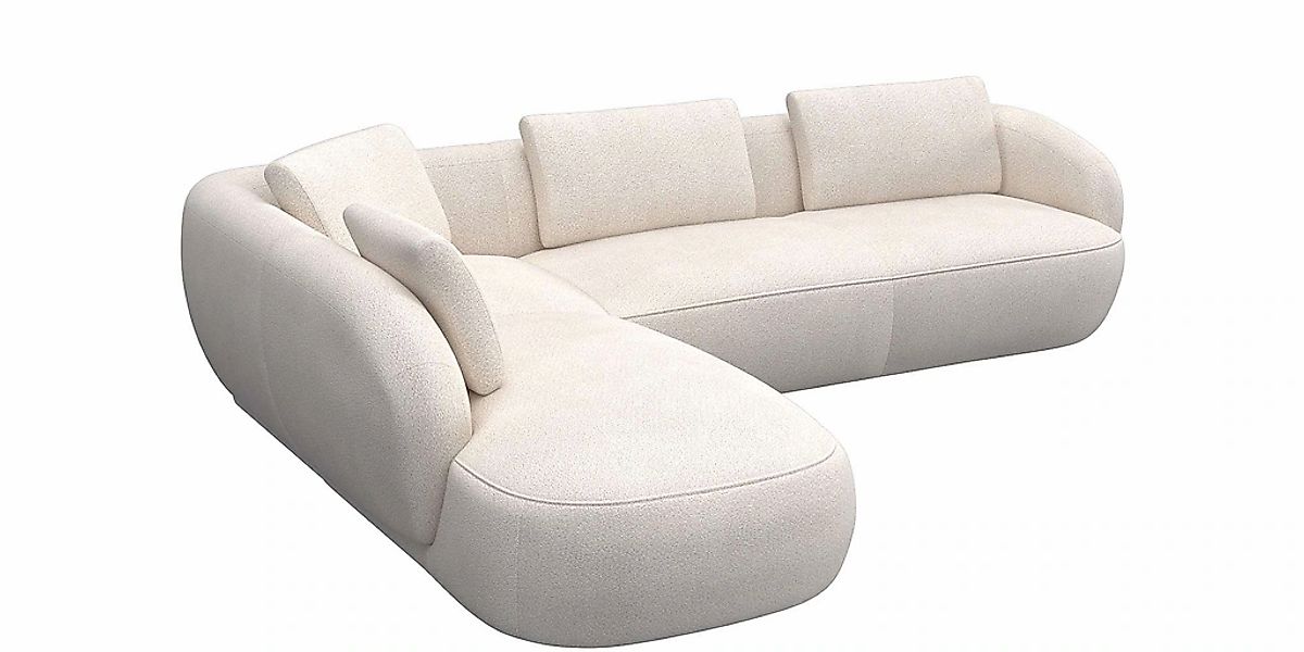 FLEXLUX Ecksofa »Torino, rund, L-Form, Sofa-Ecke mit Ottomane«, Modernes, o günstig online kaufen