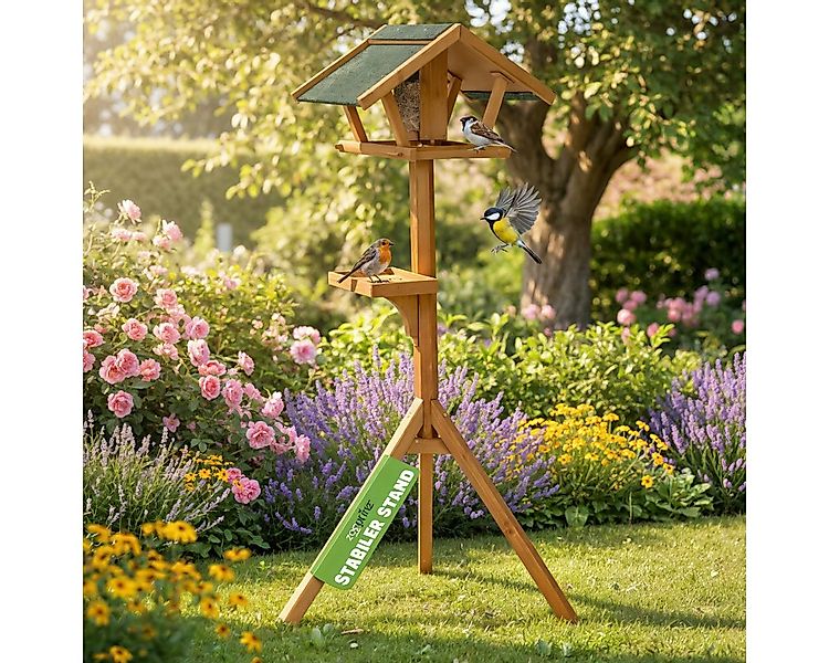 Zooprinz Vogelhaus mit Ständer Ablage und Futtersilo, Vogelfutterhaus, Futt günstig online kaufen