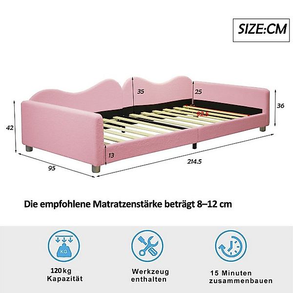STILVORA Kinderbett 90×200 Schlafsofa mit Rückenlehne&Armlehnen,Tagesbett o günstig online kaufen