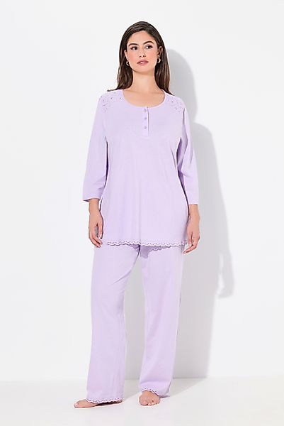 Ulla Popken Pyjama Pyjama Zweiteiler Lochstickerei günstig online kaufen