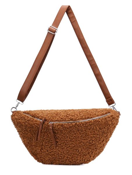 ITALYSHOP24 Schultertasche Damen XXL Teddyfell Tasche günstig online kaufen