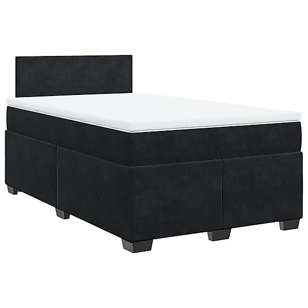 vidaXL Bett Boxspringbett mit Matratze Schwarz 120x200 cm Samt günstig online kaufen