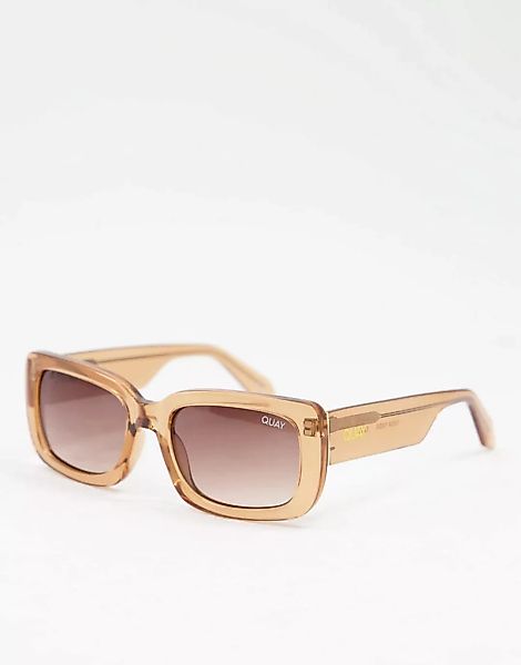 Quay – Yada Yada – Eckige Sonnenbrille für Damen in Braun günstig online kaufen