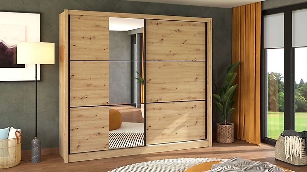 Home affaire Schwebetürenschrank "Navara Kleiderschrank mit Spiegel Wäsches günstig online kaufen