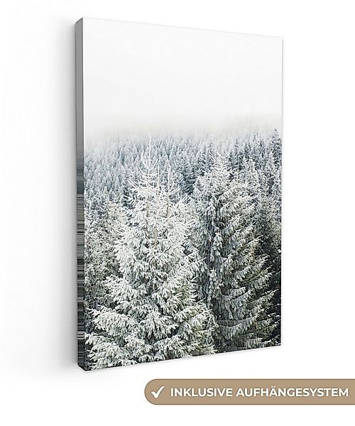 OneMillionCanvasses® Leinwandbild Wald - Schnee - Winter - Jahreszeiten - T günstig online kaufen