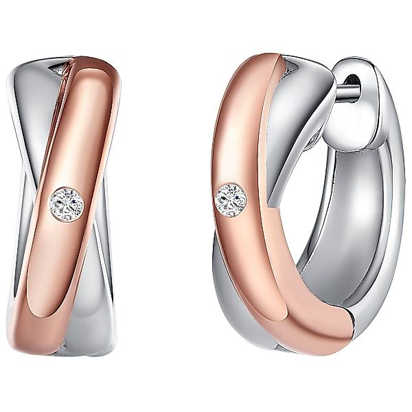 Rafaela Donata Paar Creolen silber/roségold, mit günstig online kaufen