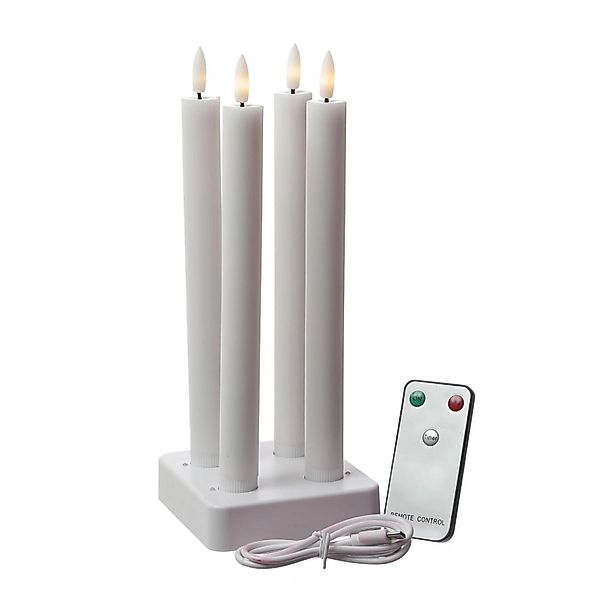 Marelida LED Stabkerzen LISA Tafelkerzen Dinnerkerzen Wiederaufladbar Weiß günstig online kaufen