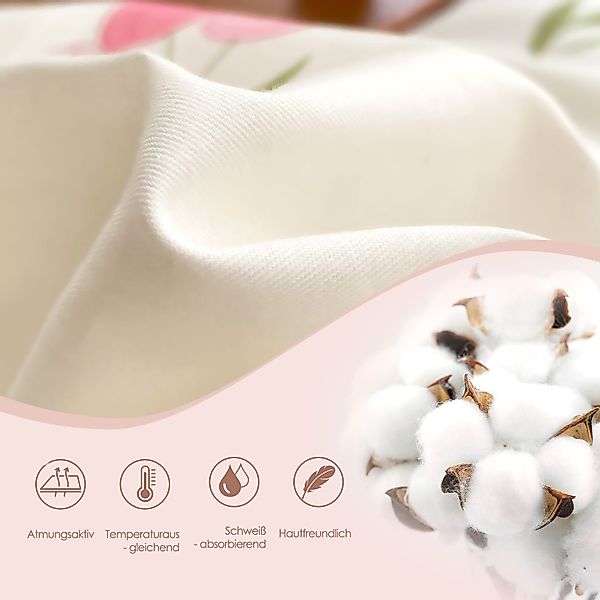 KEAYOO Bettwäsche Blumen, Baumwolle, 2 teilig, günstig online kaufen