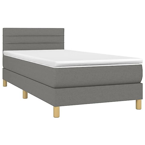 vidaXL Boxspringbett mit Matratze Dunkelgrau 80x200 cm Stoff 3140650 günstig online kaufen