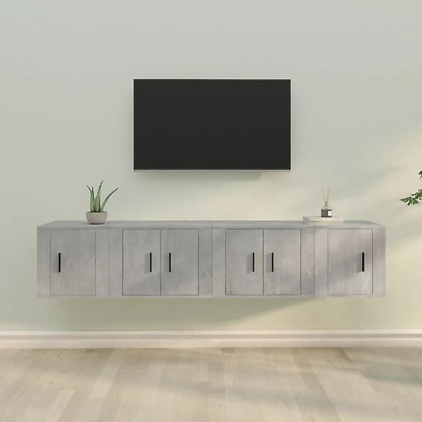 Vidaxl 4-tlg. Tv-schrank-set Betongrau Holzwerkstoff günstig online kaufen