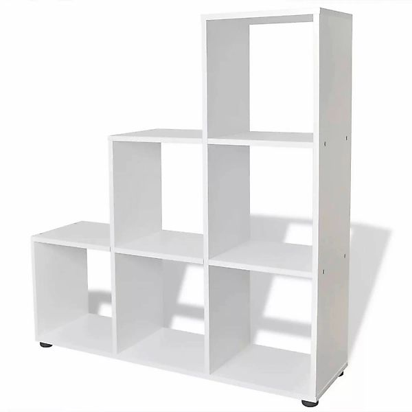 vidaXL Bücherregal Treppenregal Bücherregal 107 cm Weiß, 1-tlg. günstig online kaufen