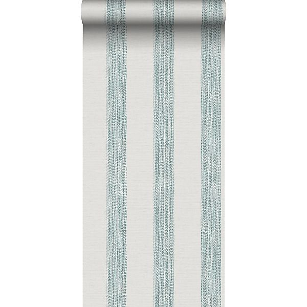 Sanders & Sanders Tapete Gemalte Streifen Blaugrün Und Weiß 53 Cm X 1005 M günstig online kaufen