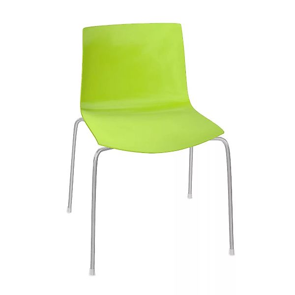 Arper - Catifa 46 Stuhl einfarbig Gestell Chrom - grün/Außenschale glänzend günstig online kaufen