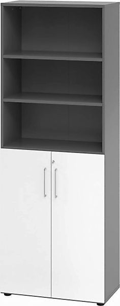 bümö Aktenschrank smart Kombischrank - 3 plus 3 Ordnerhöhen Dekor: Graphit/ günstig online kaufen