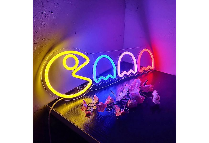 Jibenhome LED Dekolicht Pacman Acryl Neon Sign, USB Schalter Gaming LED Neo günstig online kaufen