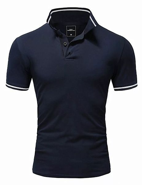 Amaci&Sons Poloshirt PROVIDENCE Herren Basic Kontrast Kurzarm Polohemd T-Sh günstig online kaufen