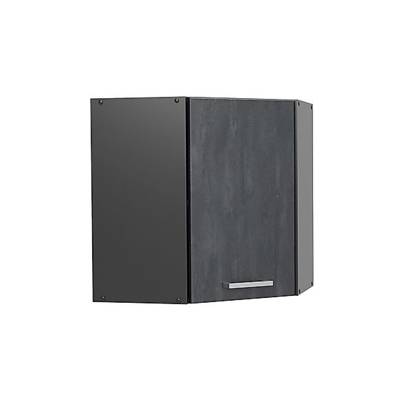Vicco Eckhängeschrank R-Line Küchen-Eckschrank Schwarz Beton/Anthrazit 57 c günstig online kaufen