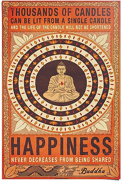 Reinders Poster "Buddha Happiness", (1 St.) günstig online kaufen