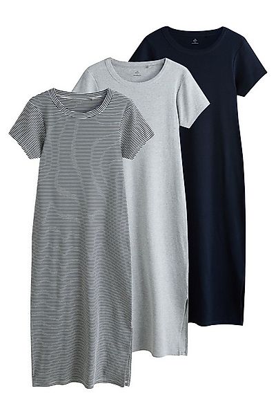 The Set Midikleid The Set gerippte Kurzarm-Midikleider, 3er-Pack (3-tlg) günstig online kaufen