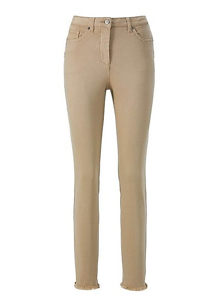 MADELEINE Gerade Jeans Mid Waist Skinny-Hose mit Fransen Fransenhose in sch günstig online kaufen