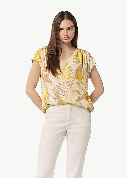 Comma Kurzarmbluse mit All-Over Print günstig online kaufen