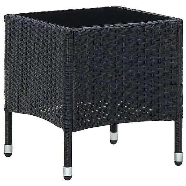 vidaXL Gartentisch Schwarz 40x40x45 cm Poly Rattan 45901 günstig online kaufen