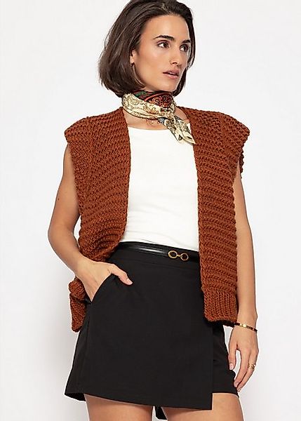 SASSYCLASSY Strickweste Strickweste Damen mit strukturierten Schultern Grob günstig online kaufen