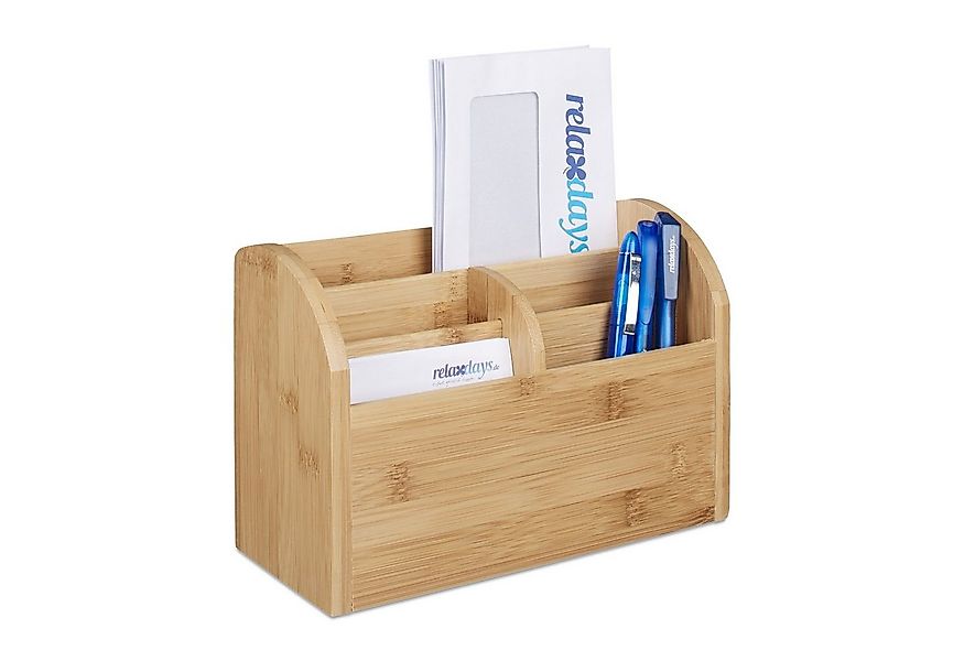 relaxdays Schreibtischaufsatz Schreibtisch-Organizer Bambus günstig online kaufen