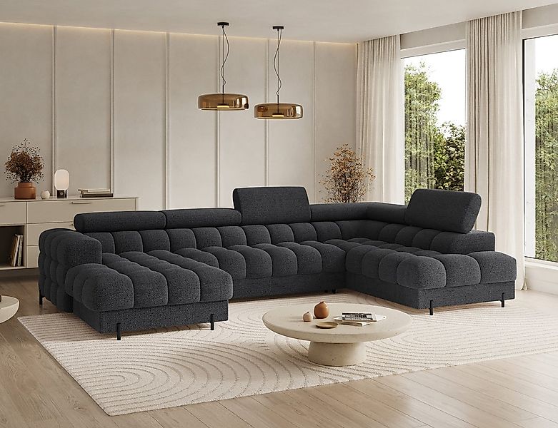 MOEBLO Ecksofa Vinca, Modernes U-Form Sofa mit Schlaffunktion, großem Staur günstig online kaufen