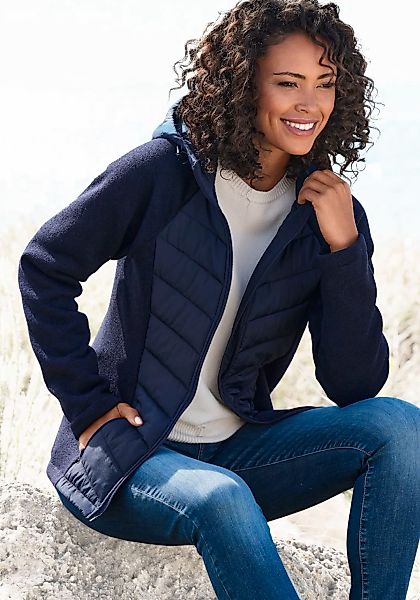 Vivance Steppjacke, mit Kapuze, mit Strickfleece-Ärmeln günstig online kaufen