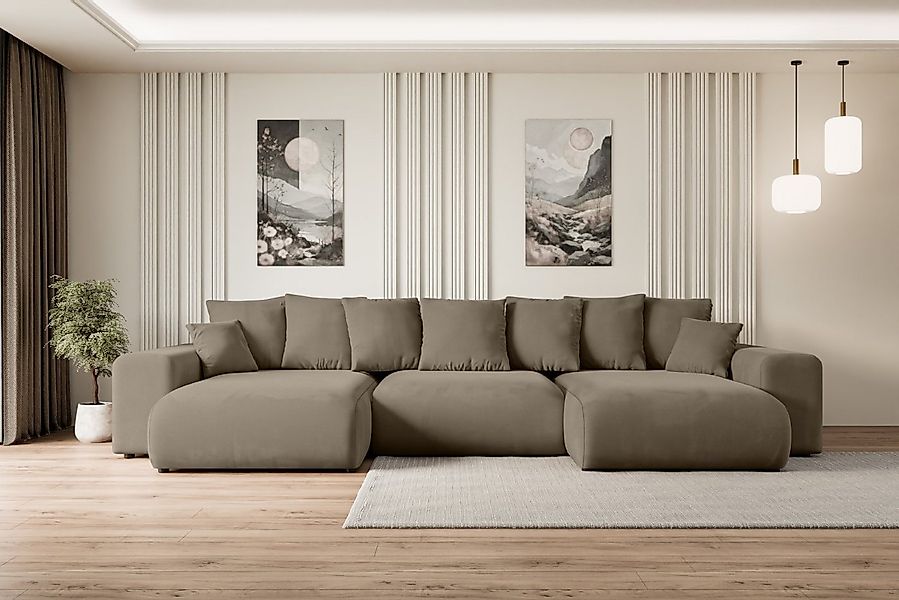 ALTDECOR Wohnlandschaft ESKAR-U, Couch mit Schlaffunktion, Wohnzimmer - Woh günstig online kaufen