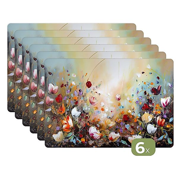 MuchoWow Platzset Ölfarben - Blumen - günstig online kaufen