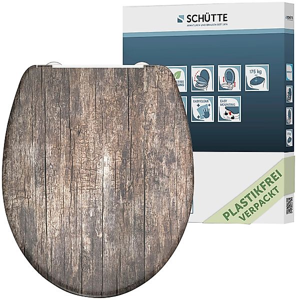 Schütte WC-Sitz Old Wood, Duroplast, mit günstig online kaufen