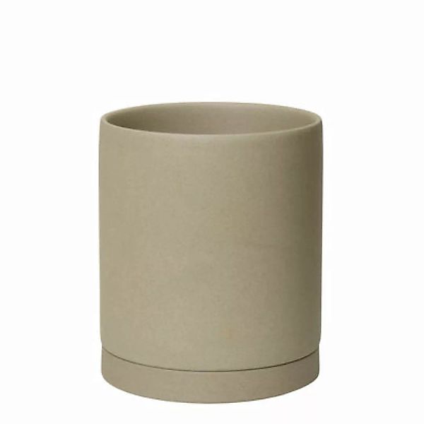 Blumentopf Sekki Large keramik beige / Ø 15,7 x H 17,7 cm - Steinzeug - Fer günstig online kaufen